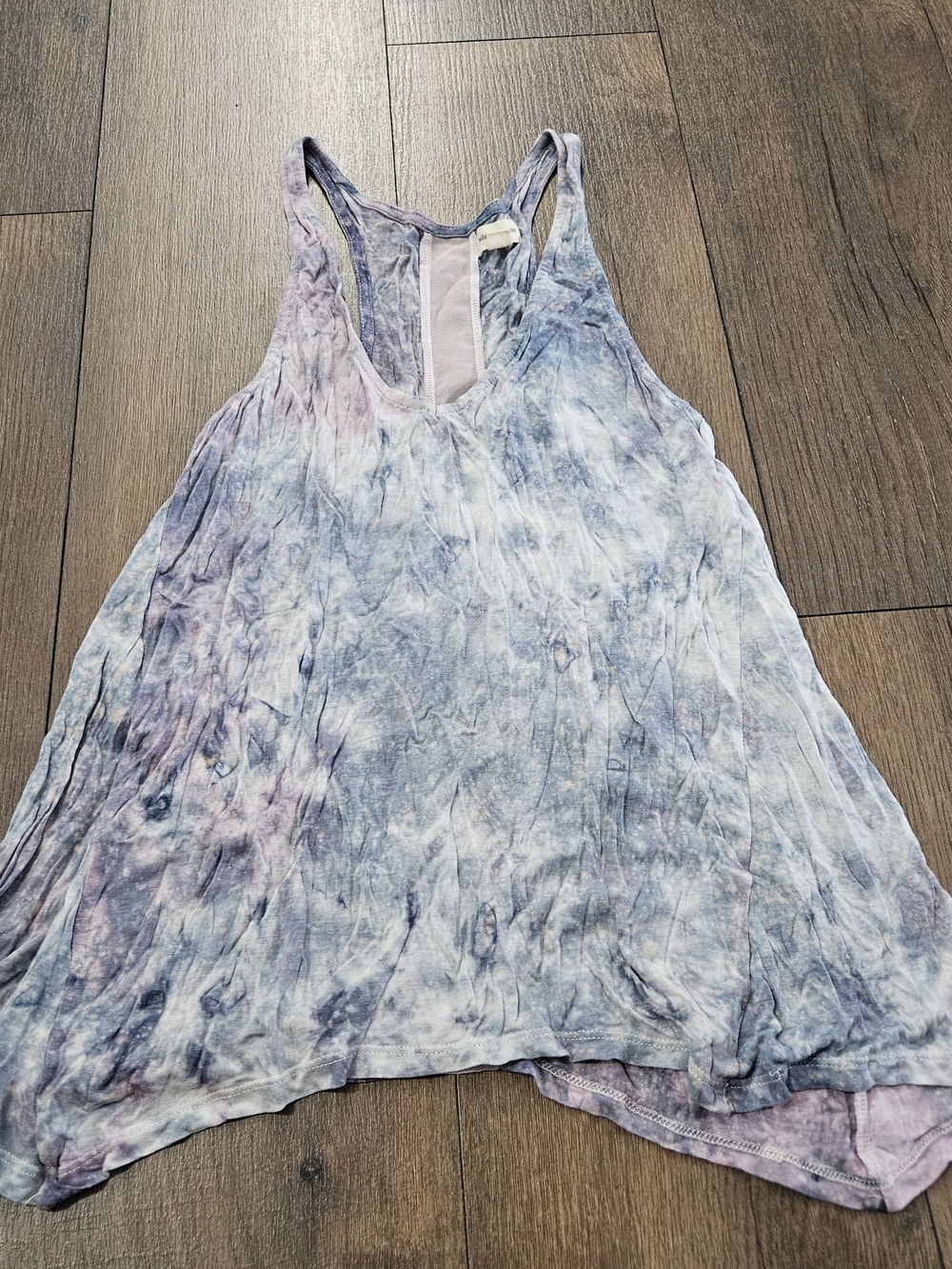 silence + noise Tie-Dye Racerback Tank in Blue & Purple Size Small